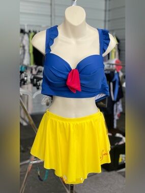NWT - TORRID Princess Blue Bikini and Yellow Swim Skirt